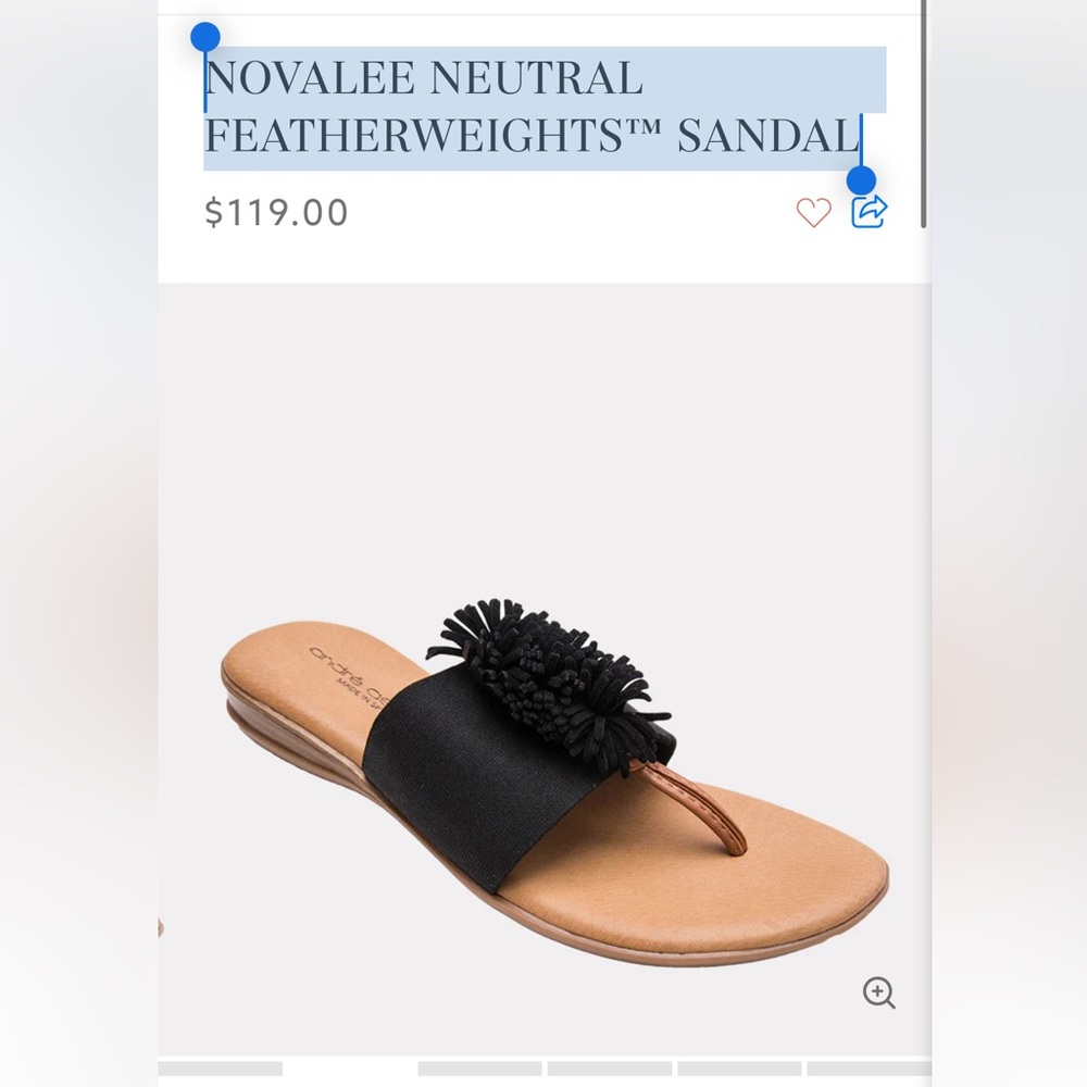 Andrรจ Assous Novalee Neutral Featherweights Sandals Womenโs Size 6-6.5 $20 - Picture 2 of 9